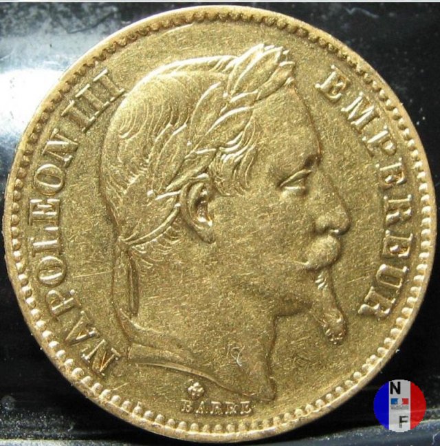 20 franchi - testa laureata 1867 (Strasburgo)