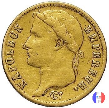 20 franchi - testa laureata, tipo Empire 1809 (Torino)