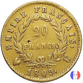 20 franchi - testa laureata, tipo Empire 1809 (Torino)