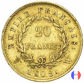 20 franchi - testa laureata, tipo Empire 1809 (Lilla)