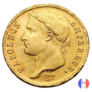 20 franchi - testa laureata, tipo Empire 1810 (Parigi)