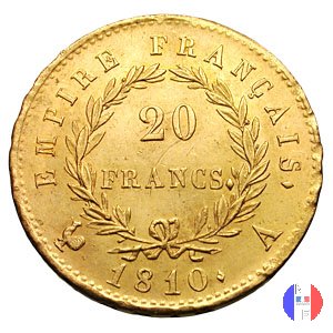 20 franchi - testa laureata, tipo Empire 1810 (Parigi)