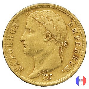 20 franchi - testa laureata, tipo Empire 1810 (Torino)