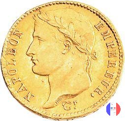 20 franchi - testa laureata, tipo Empire 1810 (Torino)