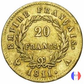 20 franchi - testa laureata, tipo Empire 1811 (Parigi)