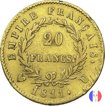 20 franchi - testa laureata, tipo Empire 1811 (Torino)