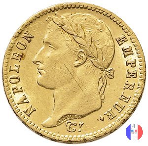 20 franchi - testa laureata, tipo Empire 1813 (Parigi)