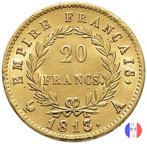 20 franchi - testa laureata, tipo Empire 1813 (Parigi)