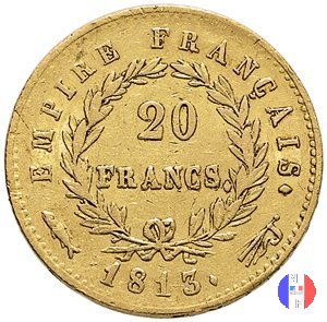 20 franchi - testa laureata, tipo Empire 1813 (Utrecht)