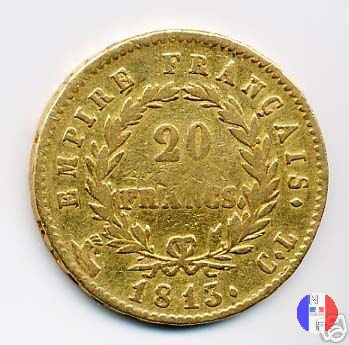 20 franchi - testa laureata, tipo Empire 1813 (Genova)