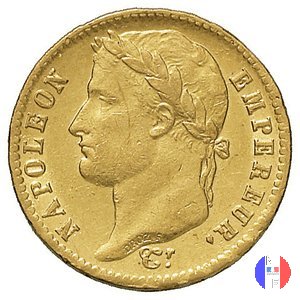 20 franchi - testa laureata, tipo Empire 1813 (Genova)