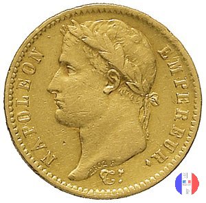 20 franchi - testa laureata, tipo Empire 1813 (Roma)