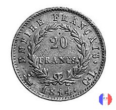 20 franchi - testa laureata, tipo Empire 1814 (Genova)