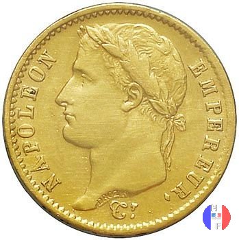 20 franchi - testa laureata, tipo Republique 1808 (Parigi)