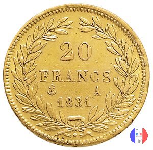 20 franchi - testa nuda 1831 (Parigi)