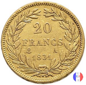 20 franchi - testa nuda 1831 (Parigi)