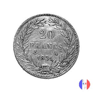 20 franchi - testa nuda 1831 (Parigi)