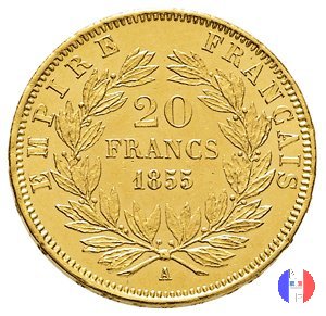 20 franchi - testa nuda 1855 (Parigi)