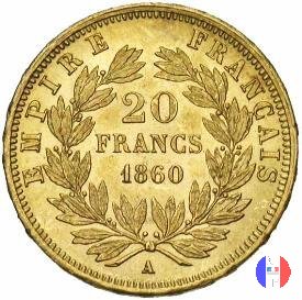 20 franchi - testa nuda 1860 (Parigi)