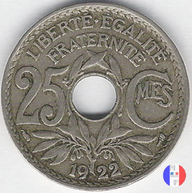 25 centesimi Lindauer - cupronickel 1922 (Parigi)