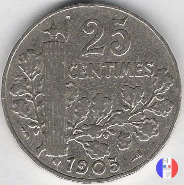 25 centesimi Patey - II tipo 1905 (Parigi)