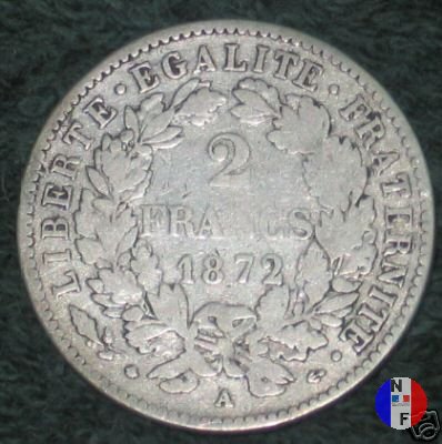 2 franchi Cerere 1872 (Parigi)