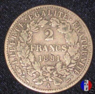 2 franchi Cerere 1881 (Parigi)