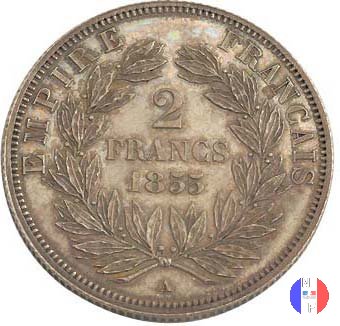 2 franchi - testa nuda 1855 (Parigi)