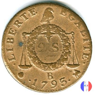 2 sols 1793 (Rouen)