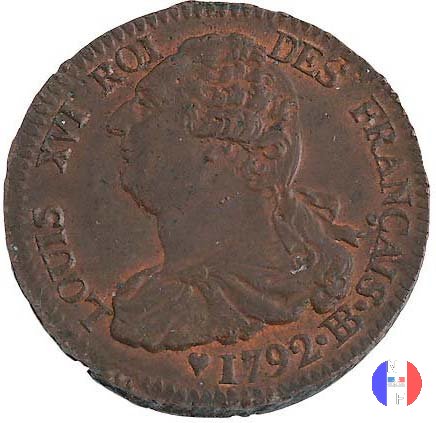 2 sols - tipo français 1792 (Strasburgo)