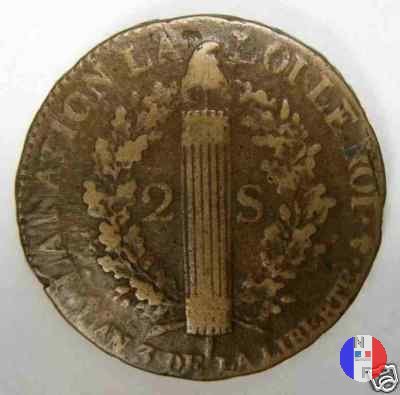 2 sols - tipo françois 1791 (Parigi)