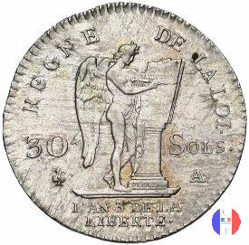 30 sols - tipo françois 1791 (Parigi)