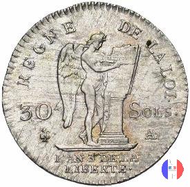 30 sols - tipo françois 1791 (Parigi)