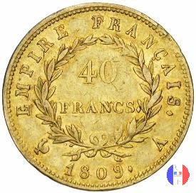 40 franchi - testa laureata, tipo Empire 1809 (Parigi)