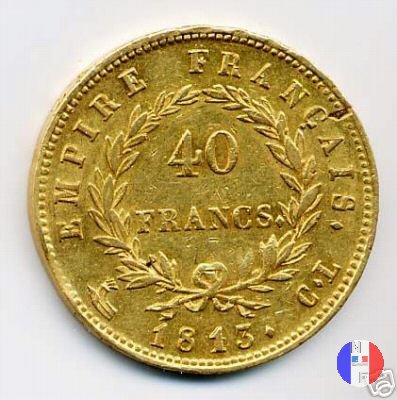 40 franchi - testa laureata, tipo Empire 1813 (Genova)