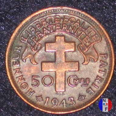 50 centesimi Camerun francese 1943 (Pretoria)