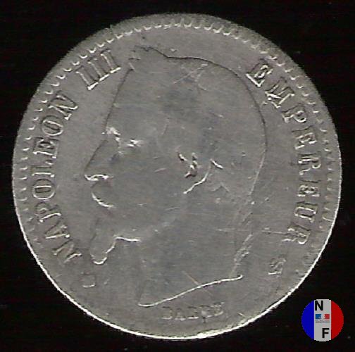 50 centesimi - testa laureata 1867 (Strasburgo)