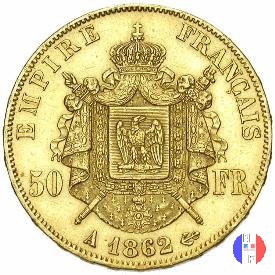 50 franchi - testa laureata 1862 (Parigi)