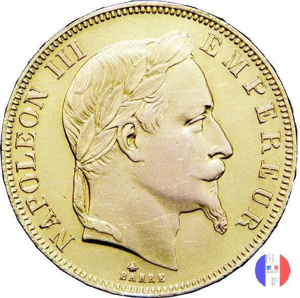 50 franchi - testa laureata 1862 (Parigi)