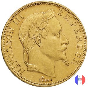 50 franchi - testa laureata 1864 (Parigi)