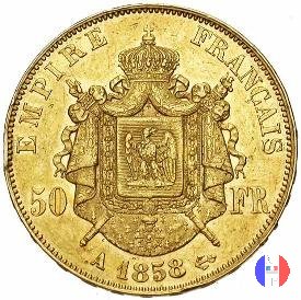 50 franchi - testa nuda 1858 (Parigi)