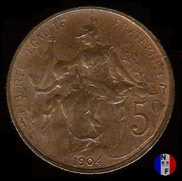 5 centesimi Dupuis 1904 (Parigi)