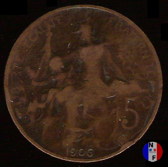 5 centesimi Dupuis 1906 (Parigi)