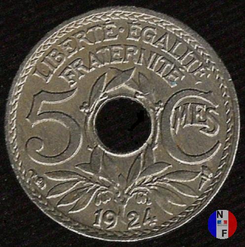 5 centesimi Lindauer - piccolo modulo 1924 (Parigi)