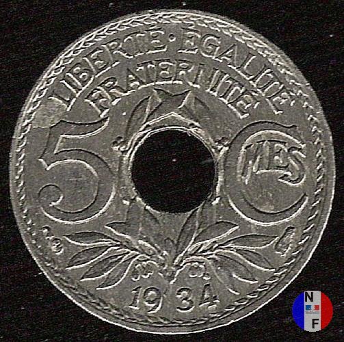 5 centesimi Lindauer - piccolo modulo 1934 (Parigi)