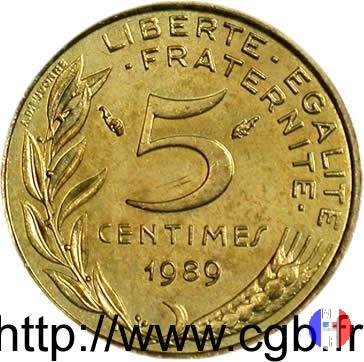 5 centesimi Marianna 1989 (Pessac)