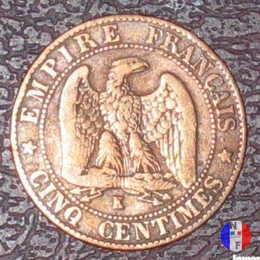 5 centesimi - testa nuda 1855 (Bordeaux)