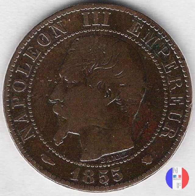 5 centesimi - testa nuda 1855 (Marsiglia)