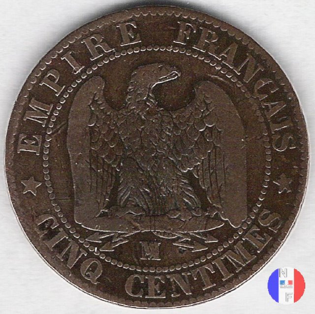 5 centesimi - testa nuda 1855 (Marsiglia)