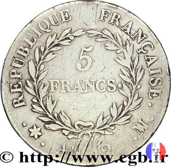 5 franchi Bonaparte 1803-1804 (Marsiglia)